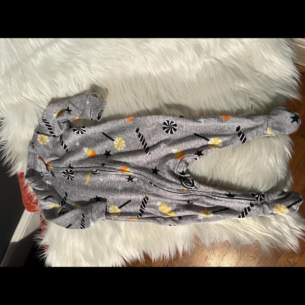 Celebrate Halloween Baby Pajamas - Candy Print Onesie (3-6M)